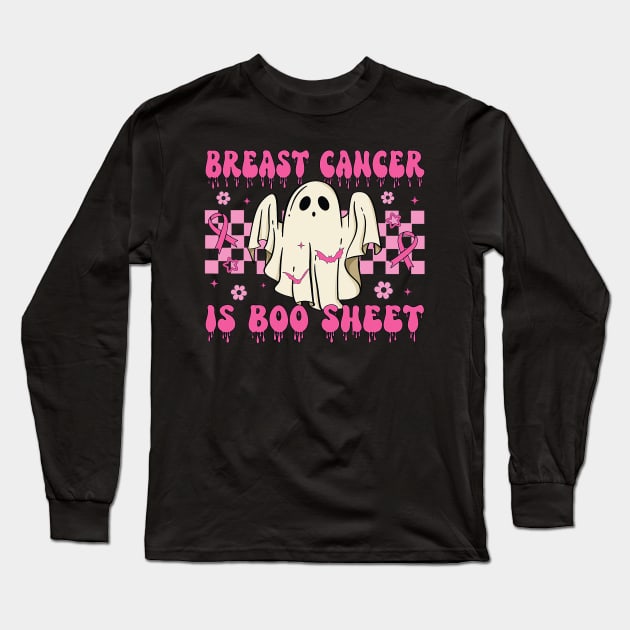 Breast Cancer Is Boo Sheet Halloween Breast Cancer Awareness meme Long Sleeve T-Shirt by abbeheimkatt